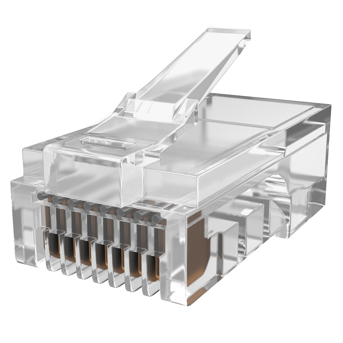 CONECTOR RJ45 MACHO ( 3 MÍCRONS DE OURO)